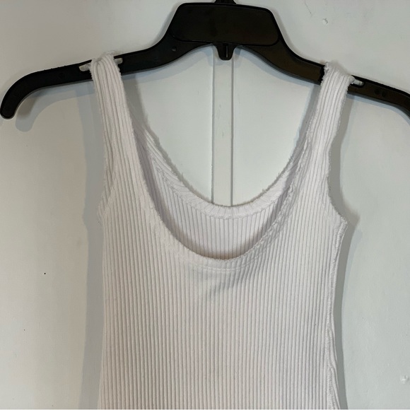 Vince Rib Scoop Back Bodysuit in Optic White - Picture 6 of 11